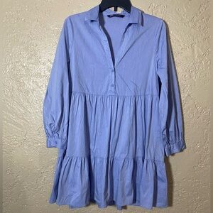 Zara Blue Tiered Dress